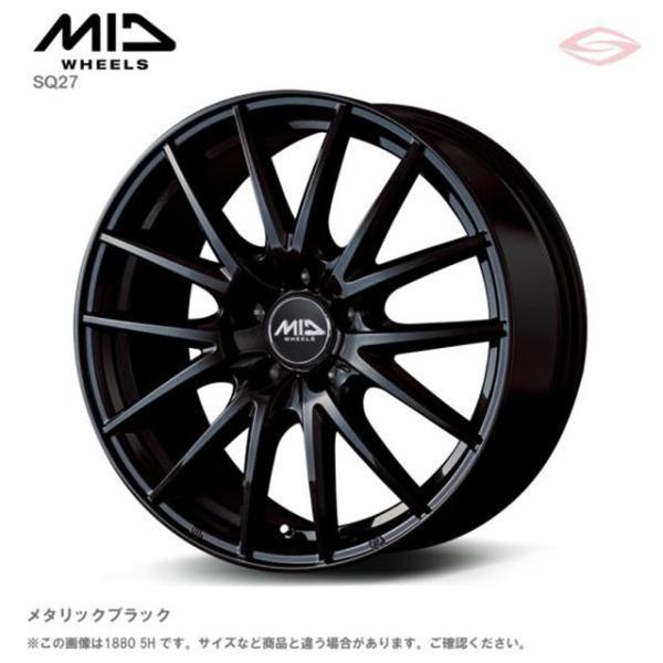 MIDホイールズ SQ27 ホイール1本 14x4.5J 4H 100 +45 メタリックブラック/14インチ