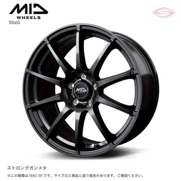 MIDホイールズ スタッグ ホイール1本 18x7.0J 5H 100 +48 DG0 （ストロングガンメタ）/18インチ