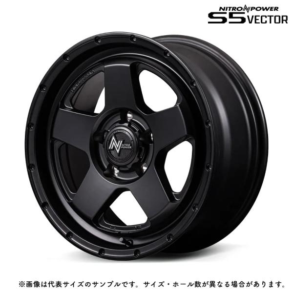ナイトロパワー S5ベクター 15x4.5J 4H 100 +45 バレルブラック (BBK) / 15インチ ホイール1本 NITRO POWER S5 VECTOR MID