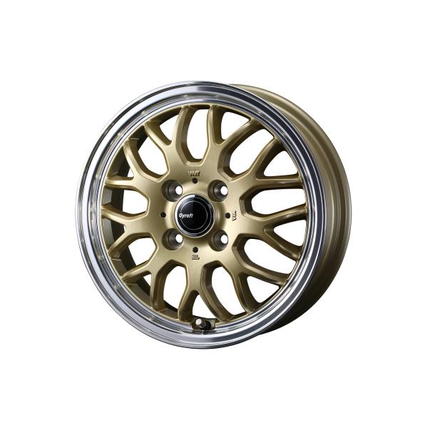 グラフト 9M アルミホイール 1本 15x5.5 +42 4H 100 （ゴールド