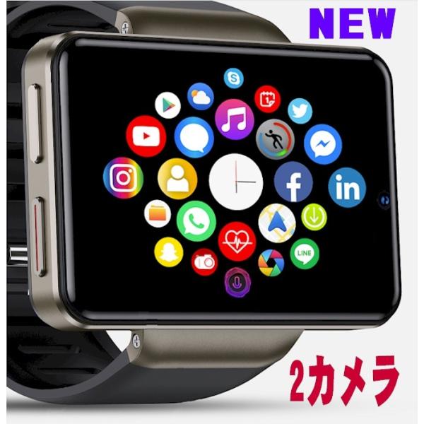 新大画面 スマートウォッチ デュアルカメラ 4G LTE GPS 電話 Cellular 