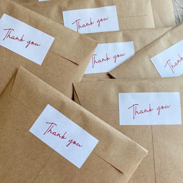 Thank youシール 筆記体 赤 シンプル 44枚 NO.314 : se-label - 通販