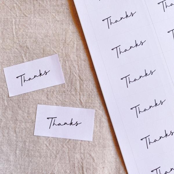 筆記体のThanksシール シンプル 44枚 ラッピング おしゃれ シンプル NO