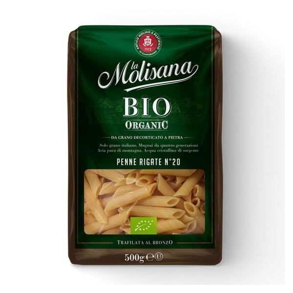 ラ モリサーナ 有機ペンネ リガーテ No.20 500g x 10個[ケース販売] 送料無料 本州のみ [モンテ イタリア パスタ 35170]