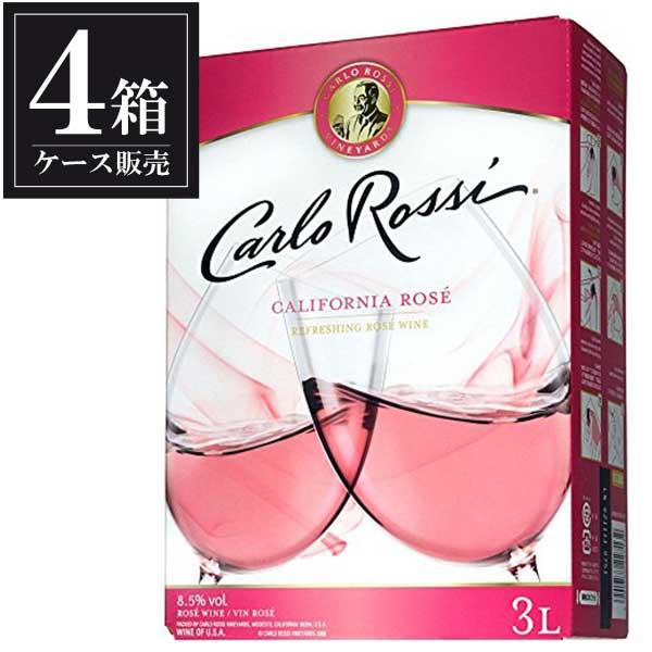 カルロ ロッシ ロゼ ロゼワイン BIB 箱ワイン 3L 3000ml × 4本 ケース販売 送料無料 本州のみ サントリー アメリカ カリフォルニア 甘口 ロゼワイン