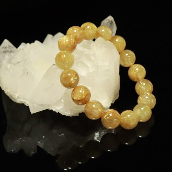 天然石ブレスレット ファッション 金運 ブレスレット 大ぶりルチル
