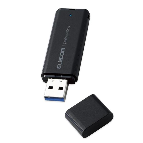 エレコム 外付けSSD 1TB ポータブル USB 5Gbps / USB3.2（Gen2）対応 小型 キャップ式 ブラック ESD-EMC1000GBK
