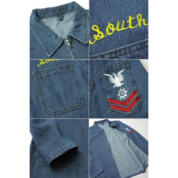米軍タイプ スーベニア デニムジャケット 刺繍あり JJ151YNEMメンズ 米軍タイプ スーベニア デニムジャケット 刺繍あり JJ151YNEMメンズ