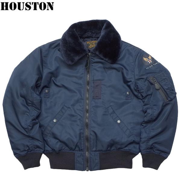 ハ*ー様 美品■HOUSTON フライトジャケット B-15C ネイビー 44 HOUSTON（ヒューストン） #5002 B-15C フライトジャケット メンズ B15C