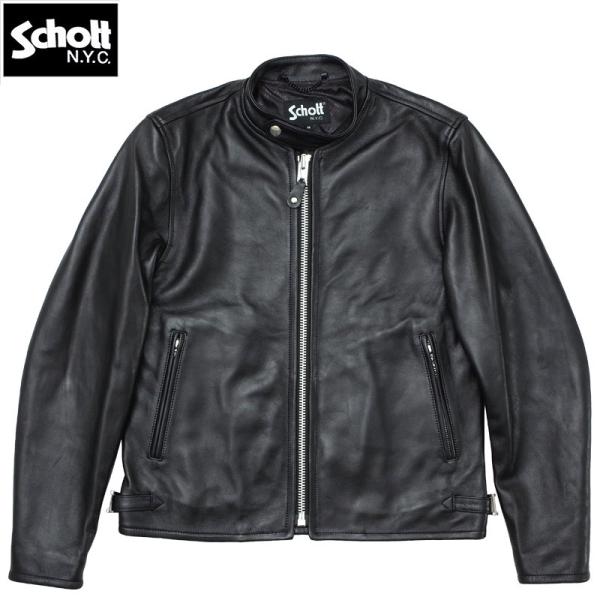 Schott ショット #3111052 70’S シングルブレスト ライダースジャケット 70年代 メンズ 黒 ブラック シープ  ラムレザージャケット 羊革 本革ジャン バイカー