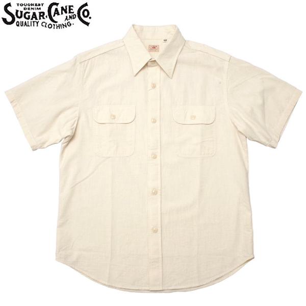 SUGARCANE シャンブレー SUGAR CANE SUGARCANE シュガーケーン #SC37942 半袖 ホワイト