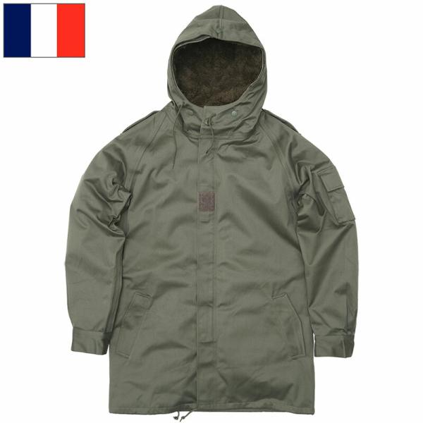☆だぼにゃん☆フランス軍 F-2 90s フード付ミリタリージャケット L フランス軍 F-2 フィールドパーカー ライナー付き デッド