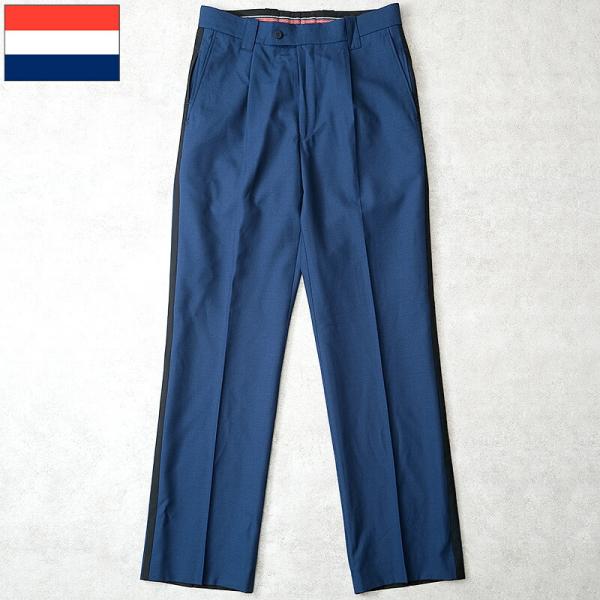 オランダ ポリス サイドライン ドレスパンツ ブルー デッドストック