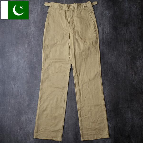 パキスタン軍 80s チノパンツ カーキ USED PP474UN トラウザーズ