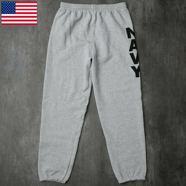 米軍 U.S.NAVY スウェットパンツ グレー NAVYロゴ NAVY PRIDE製 デッド