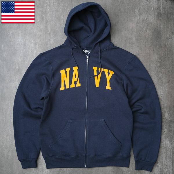 美品　アメリカ製　US NAVYアメリカ海軍　フードパーカー 楽天市場】米軍 U.S.NAVY フルジップ スウェットパーカー グレー