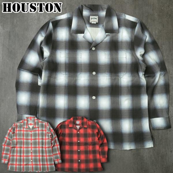 HOUSTON（ヒューストン） #41188 長袖 オンブレチェック シャツメンズ