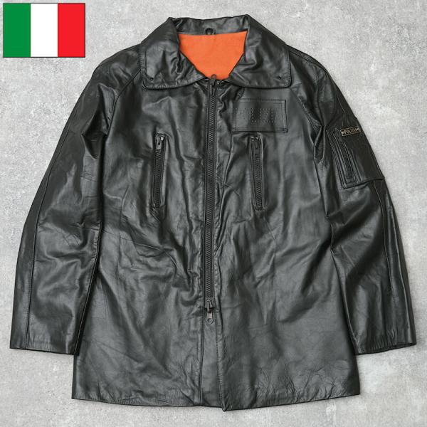 イタリア ポリス レザーハーフコート ブラック タイプC メンズ デッド