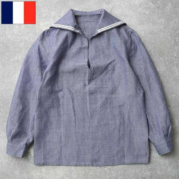 フランス軍 ラミーリネンシャツ デッドストック 1950s Vintage French Linen Sailor Shirt Dead Stock