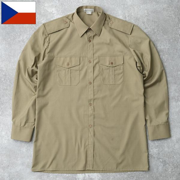 チェコ軍 ミリタリースクール カッターシャツ 長袖 カーキ デッド