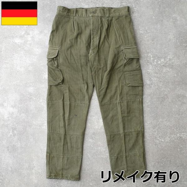 ドイツ軍 50s60s フィールド カーゴパンツ HBT オリーブ USED