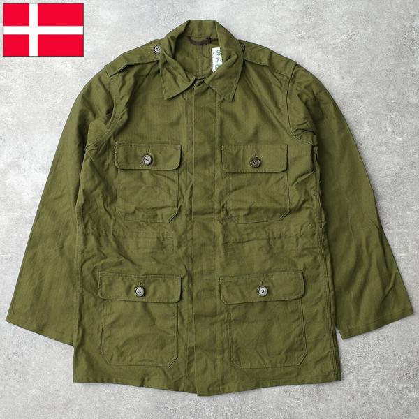 デンマーク軍 HBT フィールドジャケット オリーブ ボタンタイプ デッドストック JJ441NN ARMY アーミー コンバット ブルゾン JKT コットン 綿