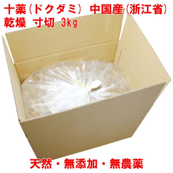 十薬 3kg ドクダミ 無農薬 中国産 乾燥 寸切 入浴 ドクダミ蒸し ドクダミ茶