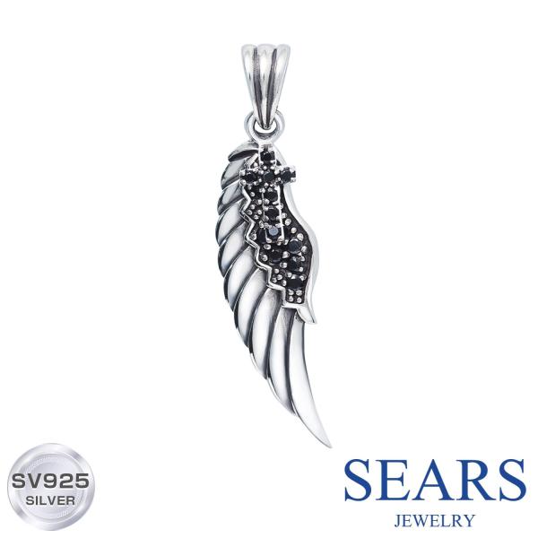 Sears ペンダントトップ シルバー925 メンズ フェザー クロス Sears ペンダントトップ シルバー925 メンズ フェザー クロス