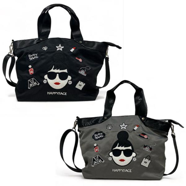 Emma　バッグ2点セット Amazon | HAPPY FACE EMMA 2wayショルダーバッグ 刺繍 多機能 お