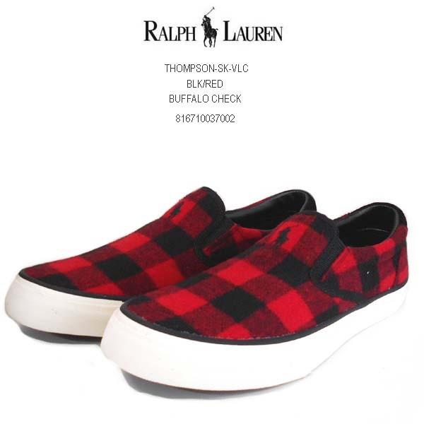 ポロ ラルフローレントンプソン Polo Ralph Lauren Thompson Sneakers Vulc 赤と黒のチェック メンズ スリッポン スニーカー Black Red 送料無料 Ralph シーズザッカ 通販 Yahoo ショッピング