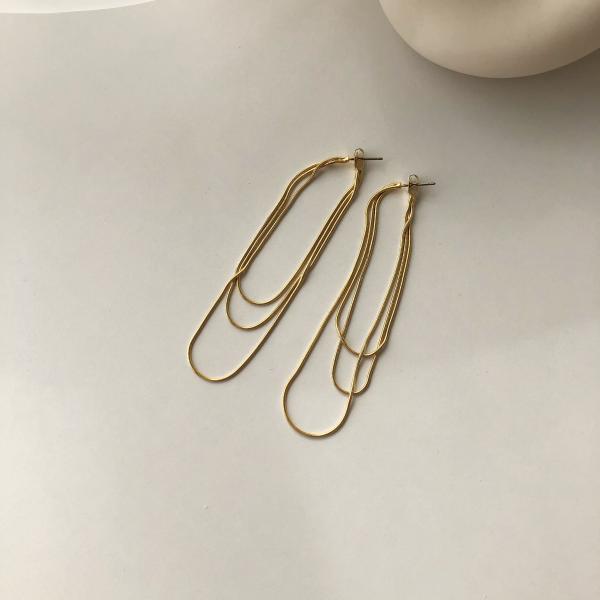 ピアス ロングピアス チェーンピアス 両耳用 デザインピアス 真鍮 チタン シンプル カジュアル スーツ レディース ジュエリー 大人 大人かわいい