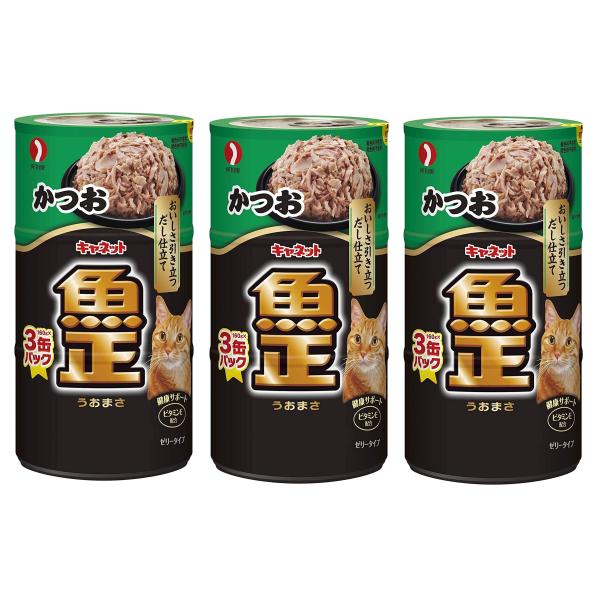 キャネット キャットフード 魚正 かつお 160g×3P×3セット (まとめ買い)