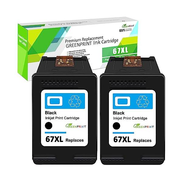 他サイト： 67XL 67 XL再生リサイクルインクカートリッジ 2個セット ブラック大容量 残量表示 対応機種 H P 6020 6052 6055 6058 6075 6420 6452 6455 6458 1255の商品画像