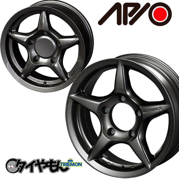 JB74Wジムニーシエラ用　アピオ　ワイルドボアSR 4本セット 15インチ6J second-divine_apioboarxbk001