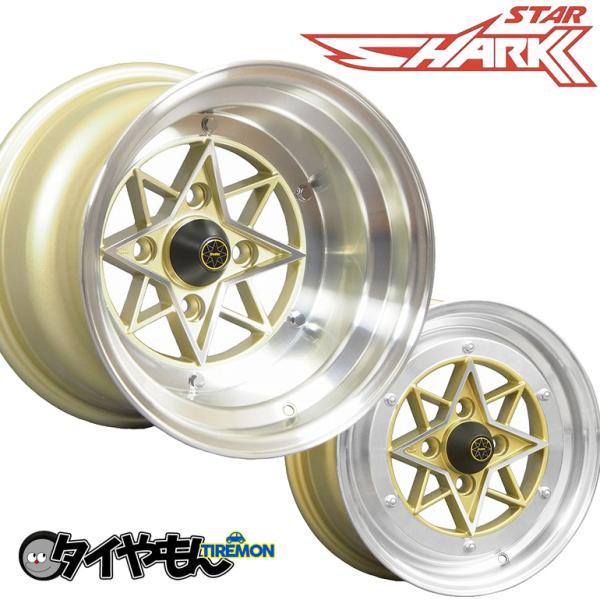 スターシャーク 旧車 深リム 14インチ 4H100 6J +38 4本セット
