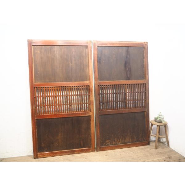 【10％OFF】 タJ0448◇【H177cm×W94,5cm】×2枚◇アンティーク◇裏障子付き 建具