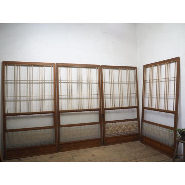 訳あり商品 タK0930◇【H176cm×W94cm】×4枚◇素敵な組子細工の古い木製 建具