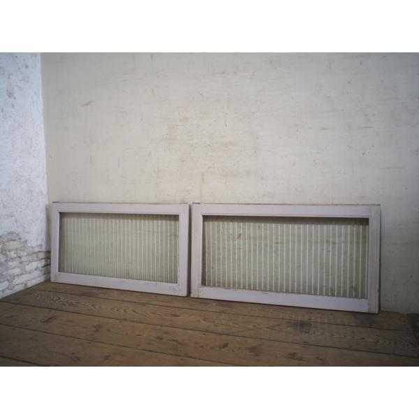 古道具  ガラス戸    窓枠 モールガラス ２枚 古道具 ガラス戸 窓枠 モールガラス 2枚