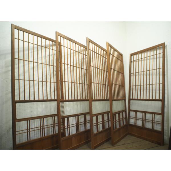 2 古民家　木枠窓　レトロ　窓ガラス　窓枠　建具 建具 タA0898◇(3)【H176,5cm×W90cm】×2枚◇昭和レトロな味わいの古い