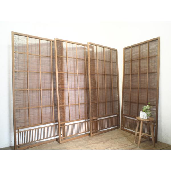 タR0370◇【H174cm×W87cm】×4枚◇レトロな味わいのある簾戸◇建具