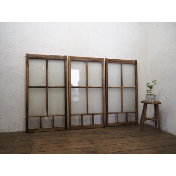 タS0379◇【H107cm×W56cm】×3枚◇レトロな味わいの古い木枠
