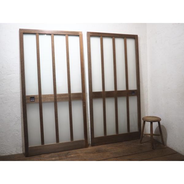 タU0785◇【H176cm×W89cm】×2枚◇昭和レトロ◇しっかりとした古い木枠