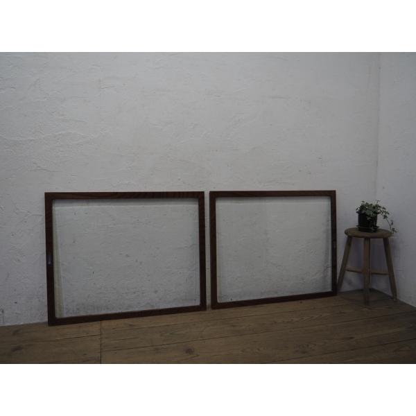 ユU620◇【H67cm×W83cm】×2枚◇高級な面取りガラスの古い木枠 ユU620◇【H67cm×W83cm】×2枚◇高級な面取りガラスの古い木枠