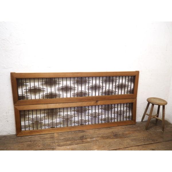 タV0549◇【H40cm×W170,5cm】×2枚◇シンプルな組子細工のレトロな欄間