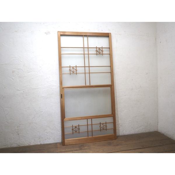 タV0830◇【H176cm×W87,5cm】◇昭和レトロ◇組子細工の古い木製ガラス