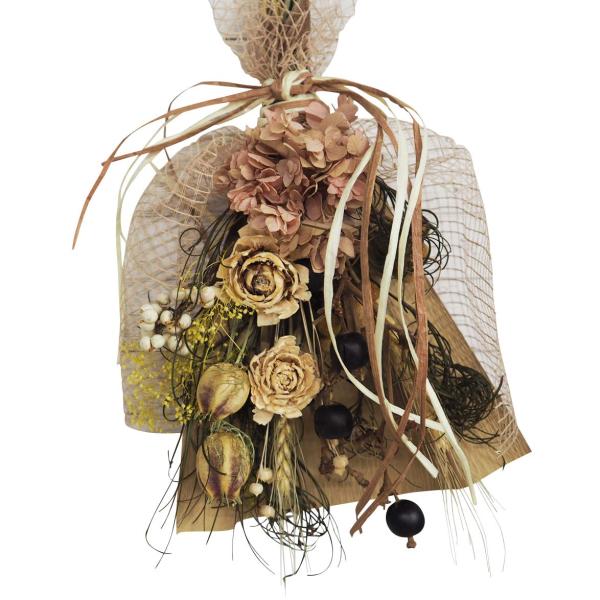 【商品概要】インテリアとしてぴったりな商品です♪幅：約20cm　高さ：約31cm使用花材：ナチュラル/プリザーブドフラワー（紫陽花）・（グリーン）（ボアナクロー）・シダローズ・ブルニア・ブラックベリー・フーセンポピー・ナンキンハゼ・リボン/...
