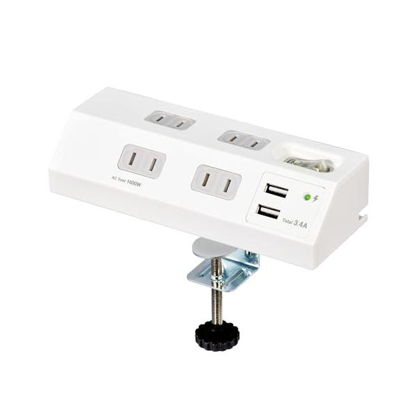 【商品概要】デスクに固定で抜き差しスムーズコードの出す向きを3方向に変えられて、机を壁にピッタリ設置できるクランプを取り外しても使えるスマートフォンとタブレットを2台同時充電可能(USBポート)接続された機器に対し、最適な出力を自動識別し、...