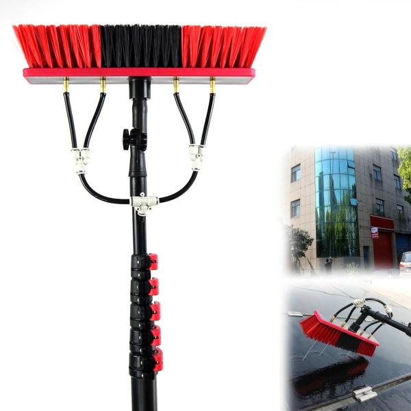 高所掃除ブラシ 散水ブラシ 3.6m~9m 給水伸縮ブラシ 外壁掃除 35Cmブラシヘッド 窓ガラス/壁掃除 高所ワイパー 超ロングポール 業務用 軽量 取り外しが簡単
