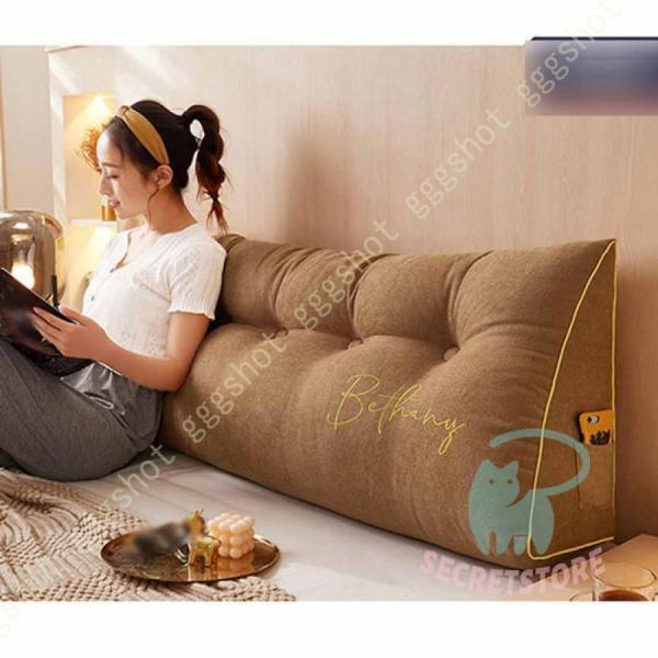 専用です❣️アンティーククロス♡中綿付きロングクッション　ソファークッション 三角形 腰椎パッド 枕 ベッドクッション くつろぎ 耐久性