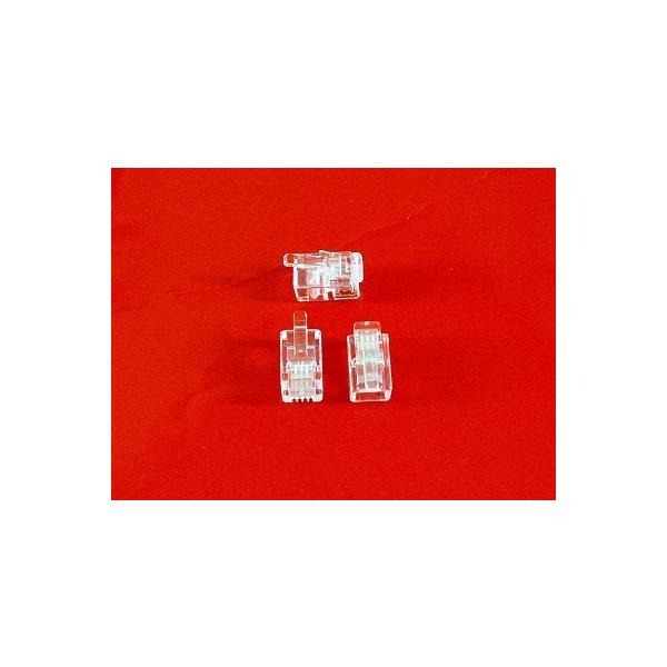 4極4芯モジュラープラグ カールコード・受話器コードに使用するプラグです 4極4芯　金メッキ6u１００個入り